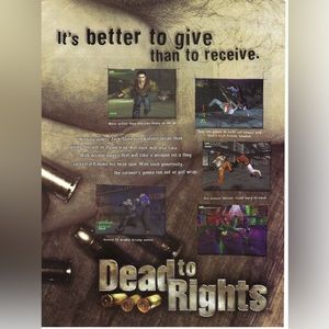 2002 Dead to Rights Video Game Better To Give Jack Slate Vintage Print Ad/Poster